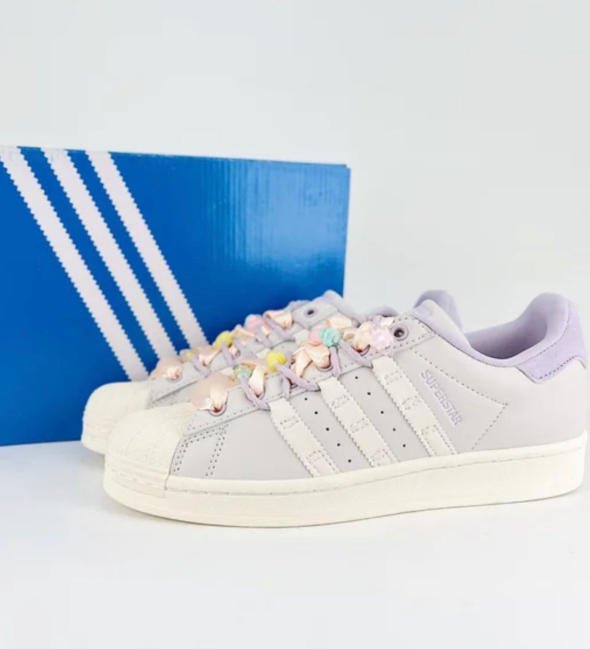 Adidas Superstar Purple Light Grey Off White